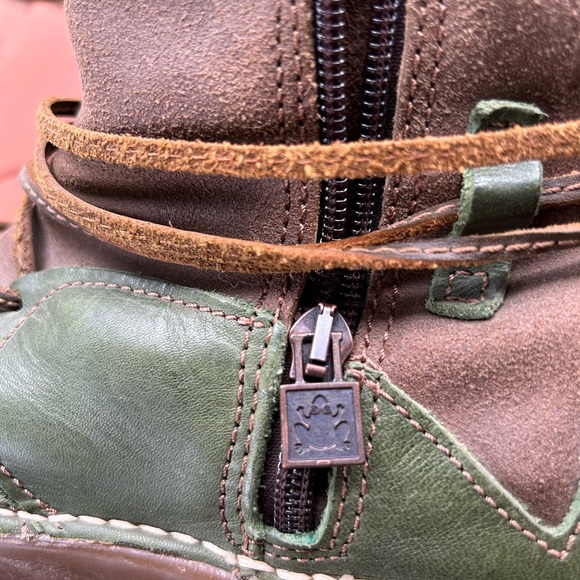 El Naturista green leather boots slouch style. Tie wrap made in Spain Sz 7 - Picture 6 of 9